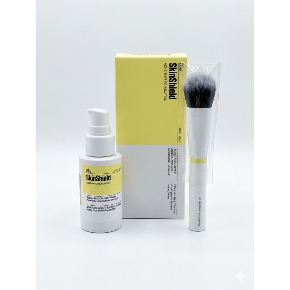 Methodiq SkinShield Acne Safe Active Foundation Shade 35 Light-Medium & Brush - Picture 2 of 7